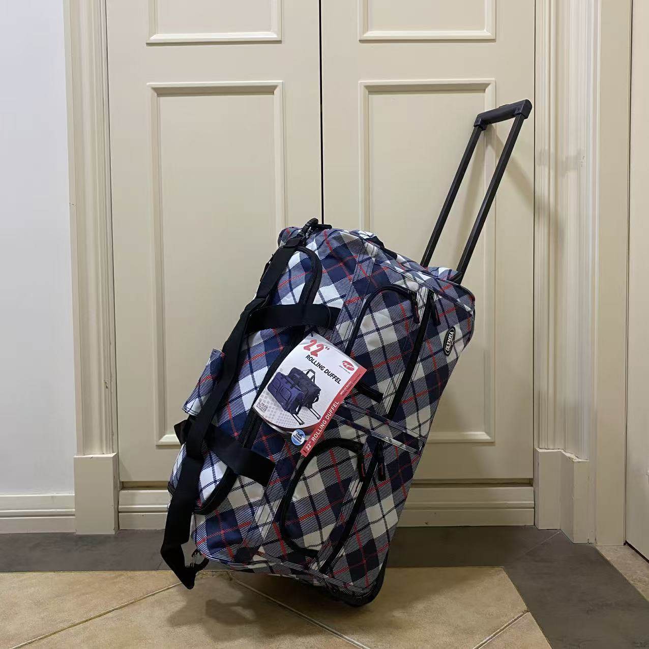 出口美国可折叠多口袋两轮拉杆包大容量行李包可折叠可登机旅行包,淘宝优惠券,粉丝福利购,淘宝优惠卷