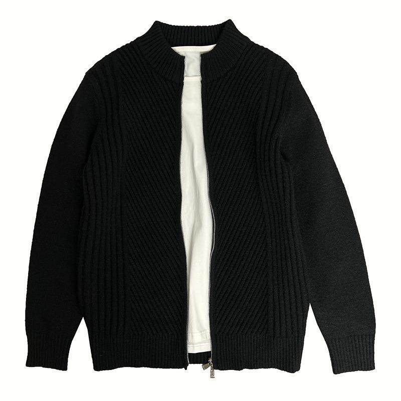 纽花纯色开衫男针织衫秋冬季厚款毛衣外套男立领夹克披肩春装线衣,淘宝优惠券,粉丝福利购,淘宝优惠卷