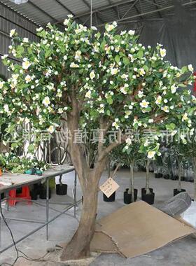 厂家定制高仿真鸡蛋花树室内外大型景观假树商场装饰假鸡蛋花树
