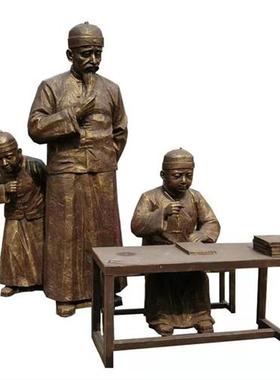 玻璃钢雕塑摆件定制户外仿铜民俗人物雕像铸铜园林景观落地雕塑