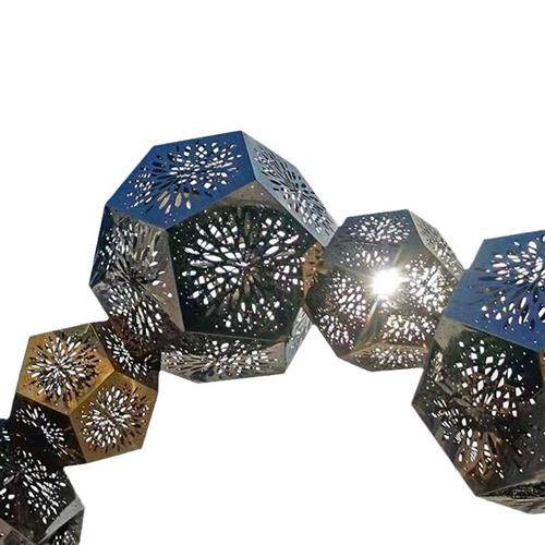 不锈钢镂空发光多面体方块雕塑户外园林广场金属异形景观装饰摆件,淘宝优惠券,粉丝福利购,淘宝优惠卷