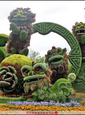 仿真动物绿雕仿生植物造型雕塑定制宁夏园林美陈绿色雕塑