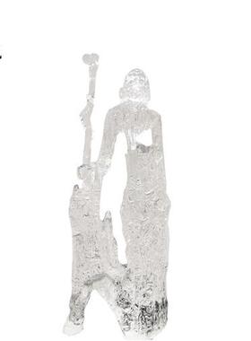 现代简约轻奢创意晶摆件透明树脂达摩祖师铂金雕塑达摩家居立体