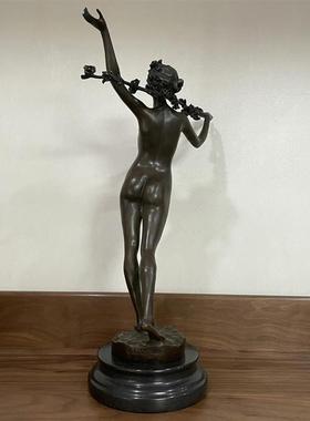 花季少女铜雕塑欧式人物摆件铜像工艺礼品摆饰家居饰品礼品客厅书