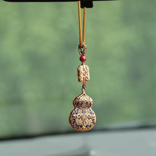 高档转运葫芦福禄汽车挂件后视镜挂饰男女款式车内上载吊坠保平安 - 图1