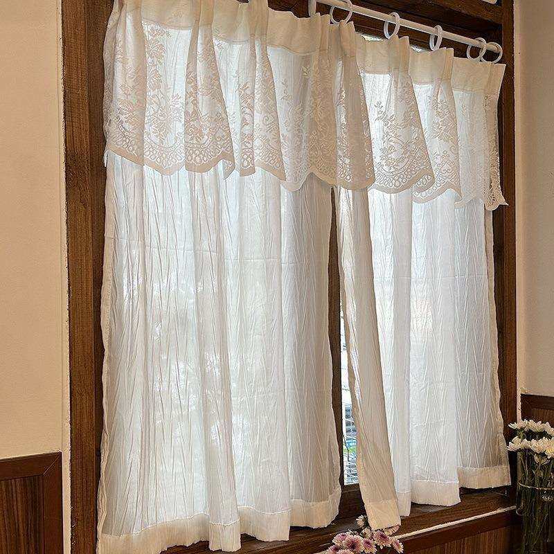 压皱窗幔魔术贴断感 隔卧室门帘纱帘飘窗法式打孔 窗帘轻 奢免高,淘宝优惠券,粉丝福利购,淘宝优惠卷