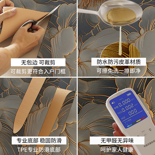 欧式轻奢高级花朵入户门地垫耐脏免洗pvc进门地毯可裁剪门口脚垫 - 图3