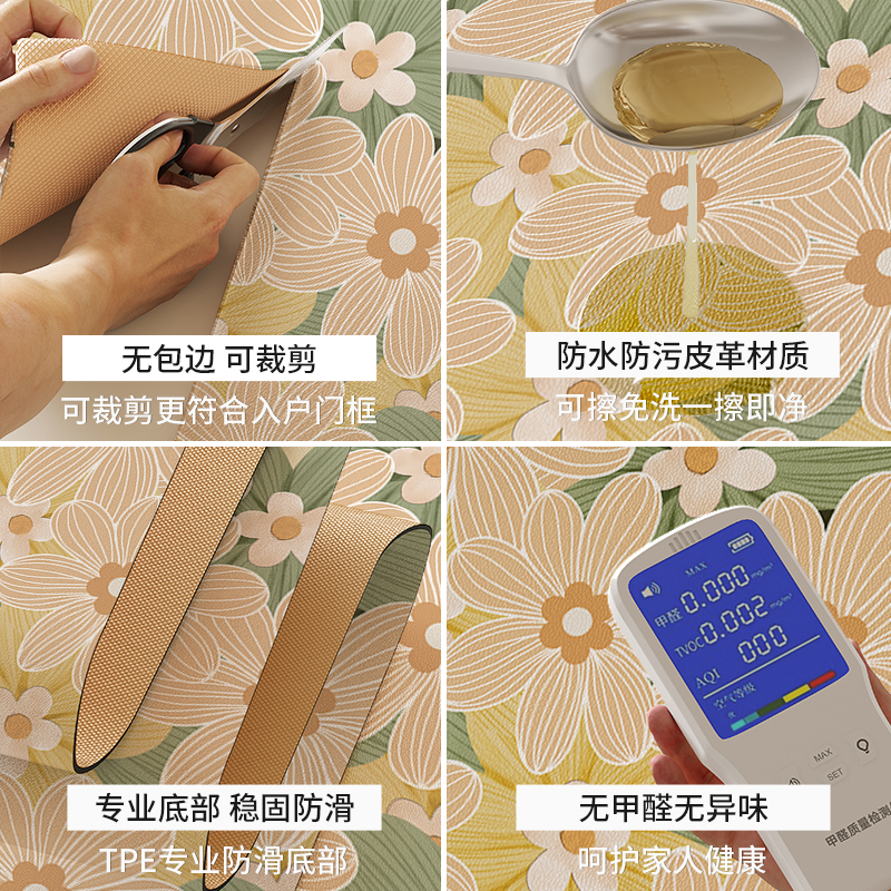 小清新入户门地垫pvc可擦洗门口进门地毯入户门垫免洗可裁剪脚垫 - 图3