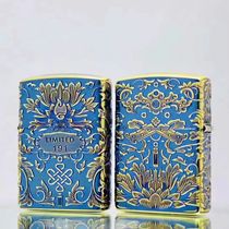 Zippo lighter mosquito version Fugui Auspicious Peony Flowers Armor New Roast Blue Send boyfriend to give elders 3390