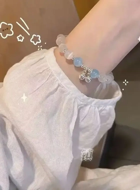 高品质猫眼石蝴蝶手链ins小众人造水晶手串女送女友闺蜜女友礼物