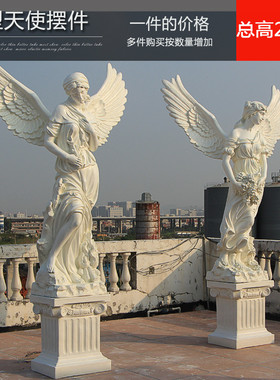 爱神翅膀情侣雕像四季光明天使雕塑大型玻璃钢人物艺术品装饰摆件