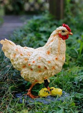 仿真公鸡雕塑玻璃钢招财大摆件生肖风水家居工艺装饰户外园林景观