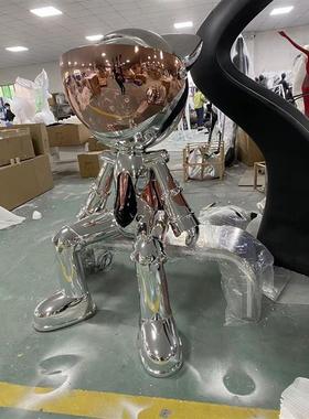 空山基机械姬电镀玻璃钢大型抽象人物雕塑商场酒吧KTV潮流装饰品