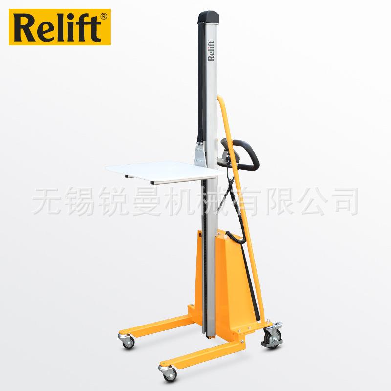 锐励迷你型电动堆高车铝合金单立柱工位升降车装卸轻型小叉车平台 - 图0