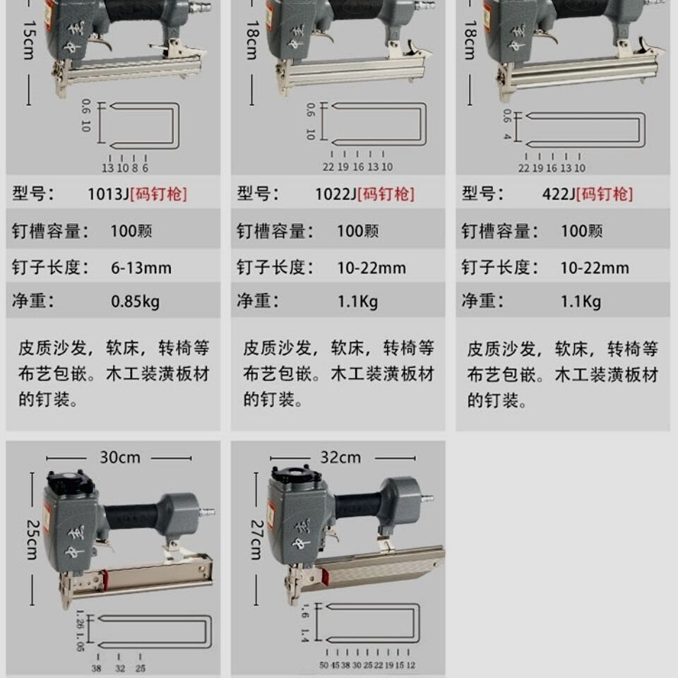 中杰气钉枪直钉码钉钢钉枪吊顶神器射钉打钉装修木工气动工具钉枪 - 图3