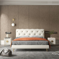 Real leather bed light extravagant modern minimalist with new soft bed Italian style wedding bed 1 8 m double bed master bedroom with big bed Nordic