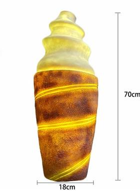 网红招牌仿真烘焙店面包汉堡模型玻璃钢雕塑定制门头立体发光壁挂