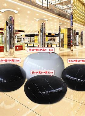 酒店商场幼儿园创意玻璃钢座椅雕塑简约现代休闲鹅卵石桌凳子摆件