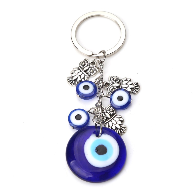 网红Turkish Blue EviL Eye Charm Keychains Fatima Hamsa Hand-图2