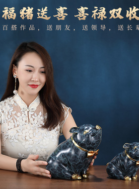 金猪客厅摆件东方禧黄铜