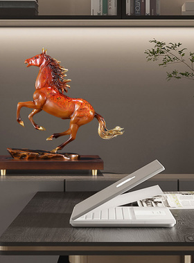 马到成功纵马江山黄铜马摆件家居玄关客厅前台办公室开业乔迁礼品