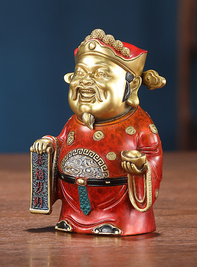 东方禧铜摆件财神到家用客厅办公室供奉文财神店铺财神爷开业礼品