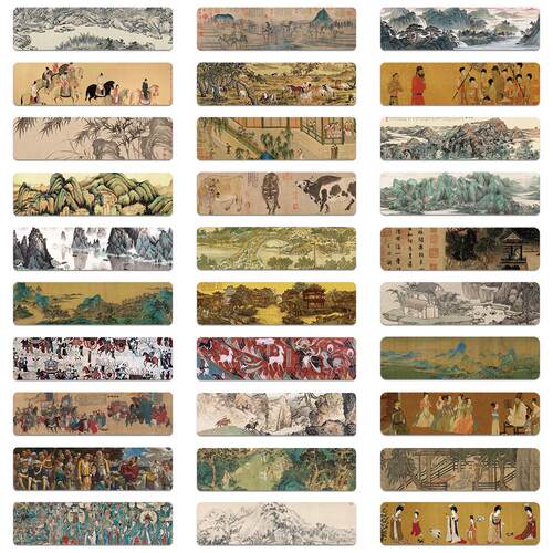 30张传世名画唐诗古画故宫千里江山图敦煌实用礼物中国风清明书签 - 图3