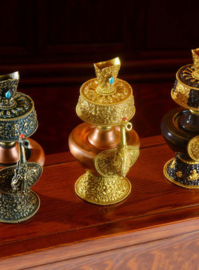 极速西藏佛具纯铜净水瓶文巴v壶贲巴壶灌顶器物尼泊尔工艺宝瓶供