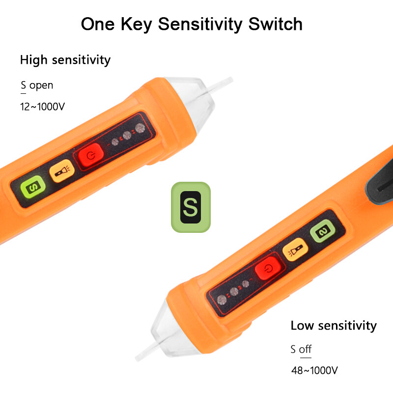 8909智能测电笔非接触交流电压探测笔验电器 - 图0