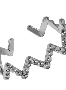 2025新款欧美风尚不规则钛钢冷淡风开口几何线条戒指批发个性配饰