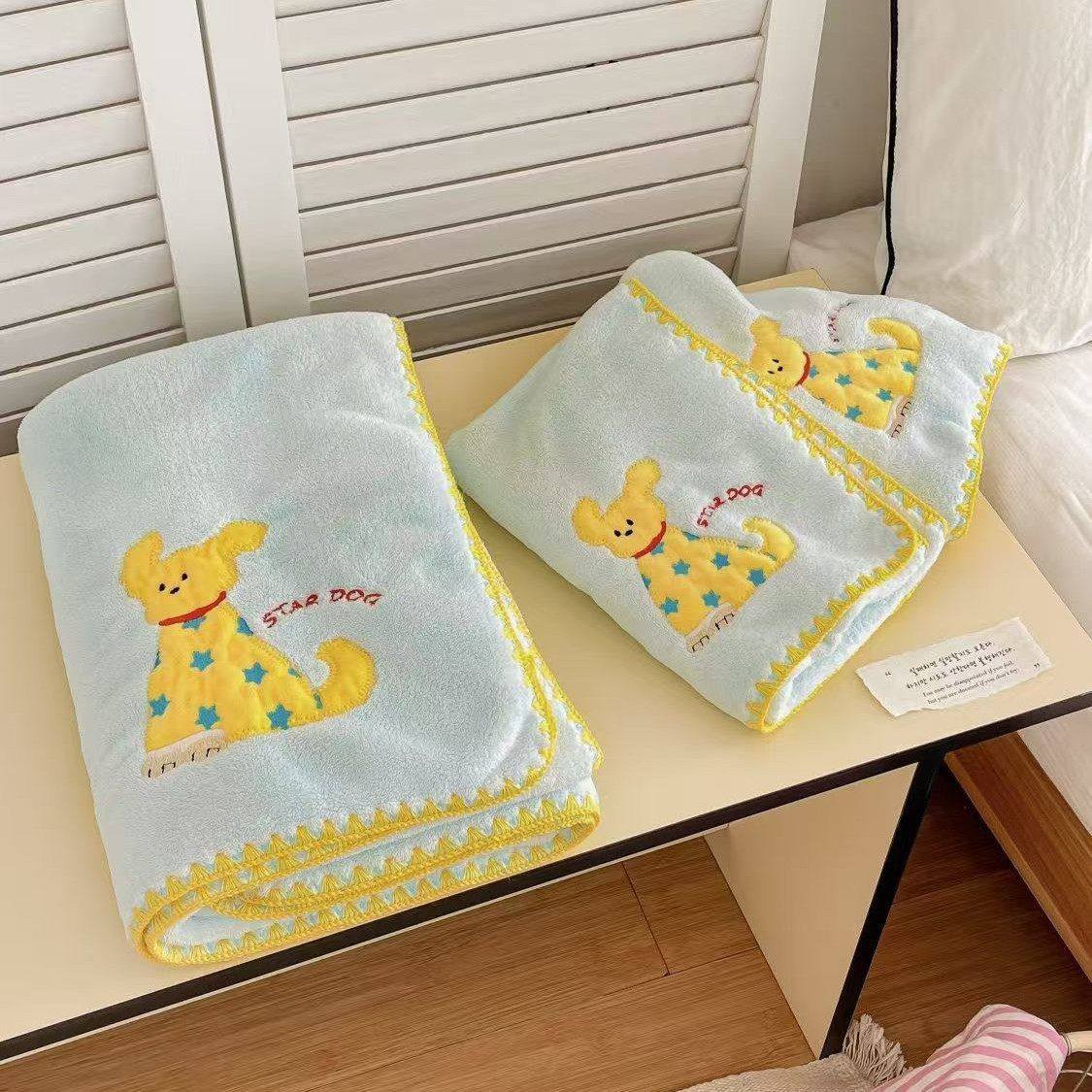 新款小黄狗浴巾毛巾干发帽三件套珊瑚绒吸水不掉毛家用学生洗澡巾,淘宝优惠券,粉丝福利购,淘宝优惠卷