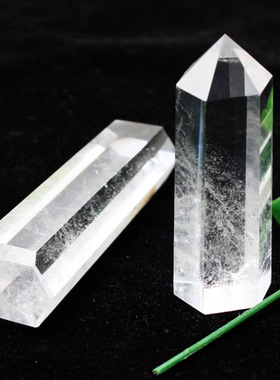 2025新款天然白水晶六棱柱精致打磨家居装饰客厅办公室摆设饰品