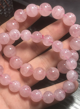 天然马达加斯加粉晶手链果冻体星光桃花粉水晶饰品手串厂家批包