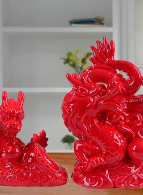 开嘴陶瓷红色鸡摆件招财风水生肖摆设闭嘴公鸡家居客厅Z玄关装饰