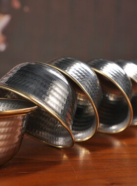 供水碗摆件不锈钢包黄铜r雕花八供用品七供水杯室内家用桌面供水