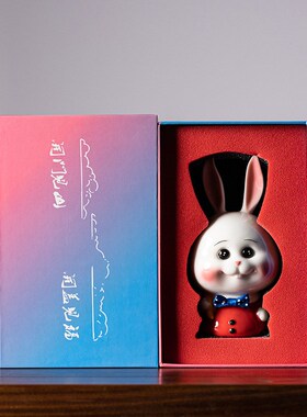 创意可爱萌兔陶瓷摆件家居饰品桌面小兔子K精品工艺品公司活动送