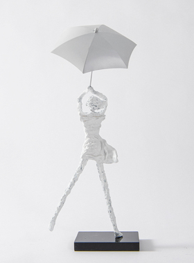 Rzone 撑伞少女铁p艺女孩摆件创意家居样板房客厅现代简约软装饰