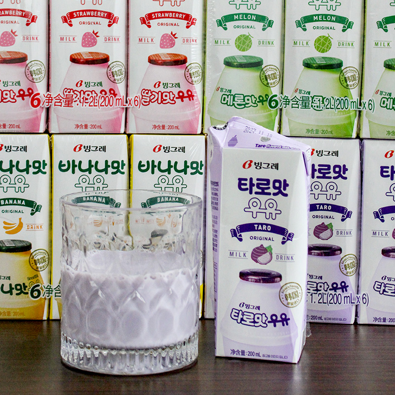 韩国进口宾格瑞香蕉草莓香芋哈密瓜牛奶饮料儿童学生早餐奶包邮