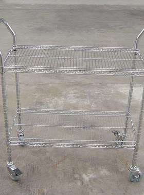 不锈钢线网手推车物流仓库储物分拣网格推车可移动手推车镀铬推车