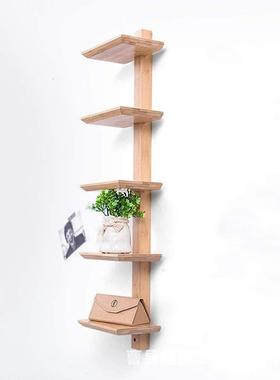 木质壁挂式置物架创意家居墙面摆件装饰架浴室架子书房挂墙书架