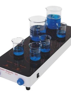 多联加热型磁力搅拌器5联/10联/15联，微晶玻璃工作台面