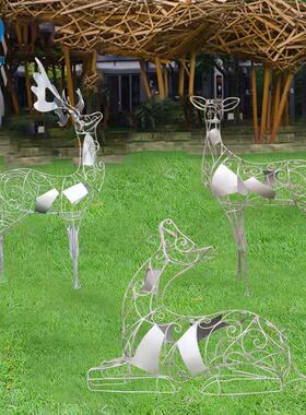 现货不锈钢镂空鹿落地摆件户外广场园林酒店大厅小区景观动物雕塑