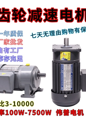 齿轮减速电机三相380V220V变频调速电机400W750W立卧式低速电机