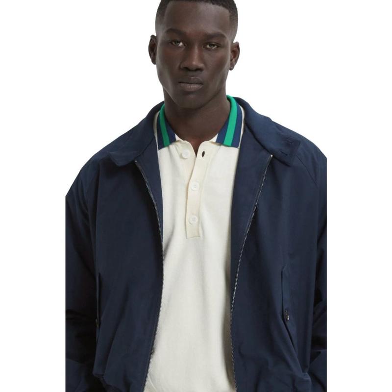 BARACUTA G9 CLICKER NAVY BLUE BOMBER JACKET-图3