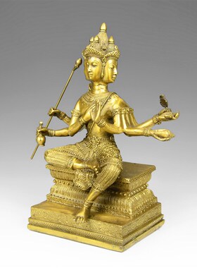 吉祥 纯铜泰国招财四面佛有求必应大梵天王铜像摆T件 佛堂居室用