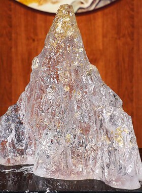 新款金山雕塑桌面摆件客厅玄w关餐桌面装饰家居透明现代艺术品假