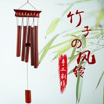 New Chinese Creative Features House Eatery Bamboo Cylinder Wind Bells Handmade Bamboo Wind Bells Scenic Spot Photo Props