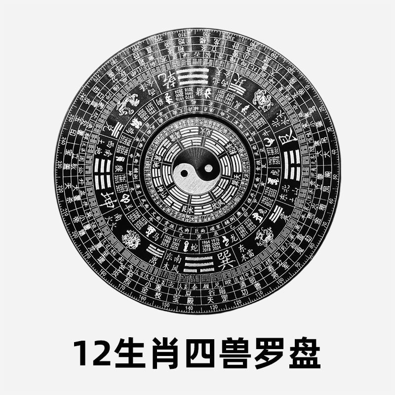 八卦轮盘老式罗盘遁甲奇门太极八卦中国风易经64卦旋转天干地支学 - 图1