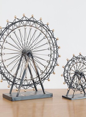 摆件摩天轮装饰旋转品客厅铁艺电视柜家I居模型北欧酒柜玄关创意