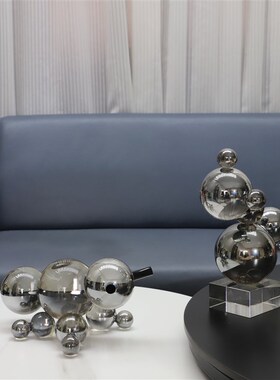 北欧创意烟灰几何水晶分子球摆件卧室客厅K电视柜样板房家居装饰